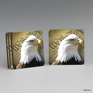 SUBLIMART: MDF Hardboard Set of 4 Coasters - Design: Patriotic USA 07