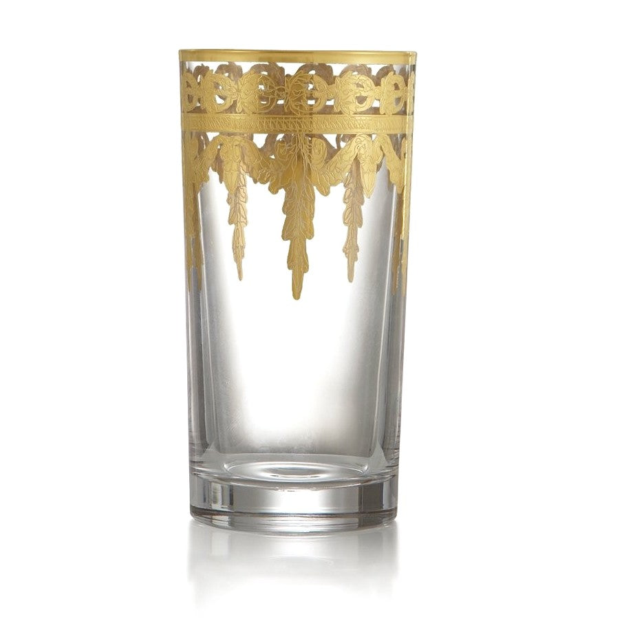 ARTE ITALICA: Vetro Gold Highball Glass - Artistica.com