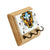 DERUTA VARIO ROSSO: Keys Hanger with Hand Painted Ceramic tile on Natural Wood base. Brass Hooks [R] - Artistica.com