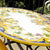 CERAMIC STONE TABLE + IRON BASE: VIETRI Design with Blue Rim^ - Hand Painted in Deruta, Italy. - Artistica.com