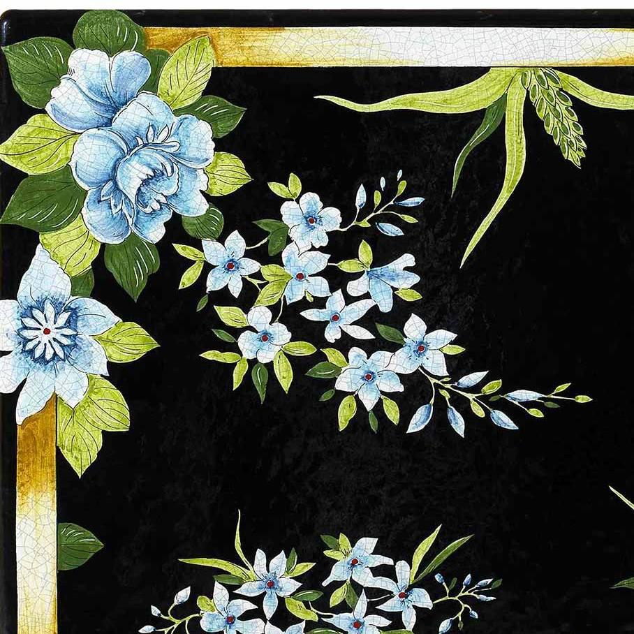 CERAMIC STONE TABLE + IRON BASE: ZARA Design^ - Hand Painted in Deruta, Italy. - Artistica.com