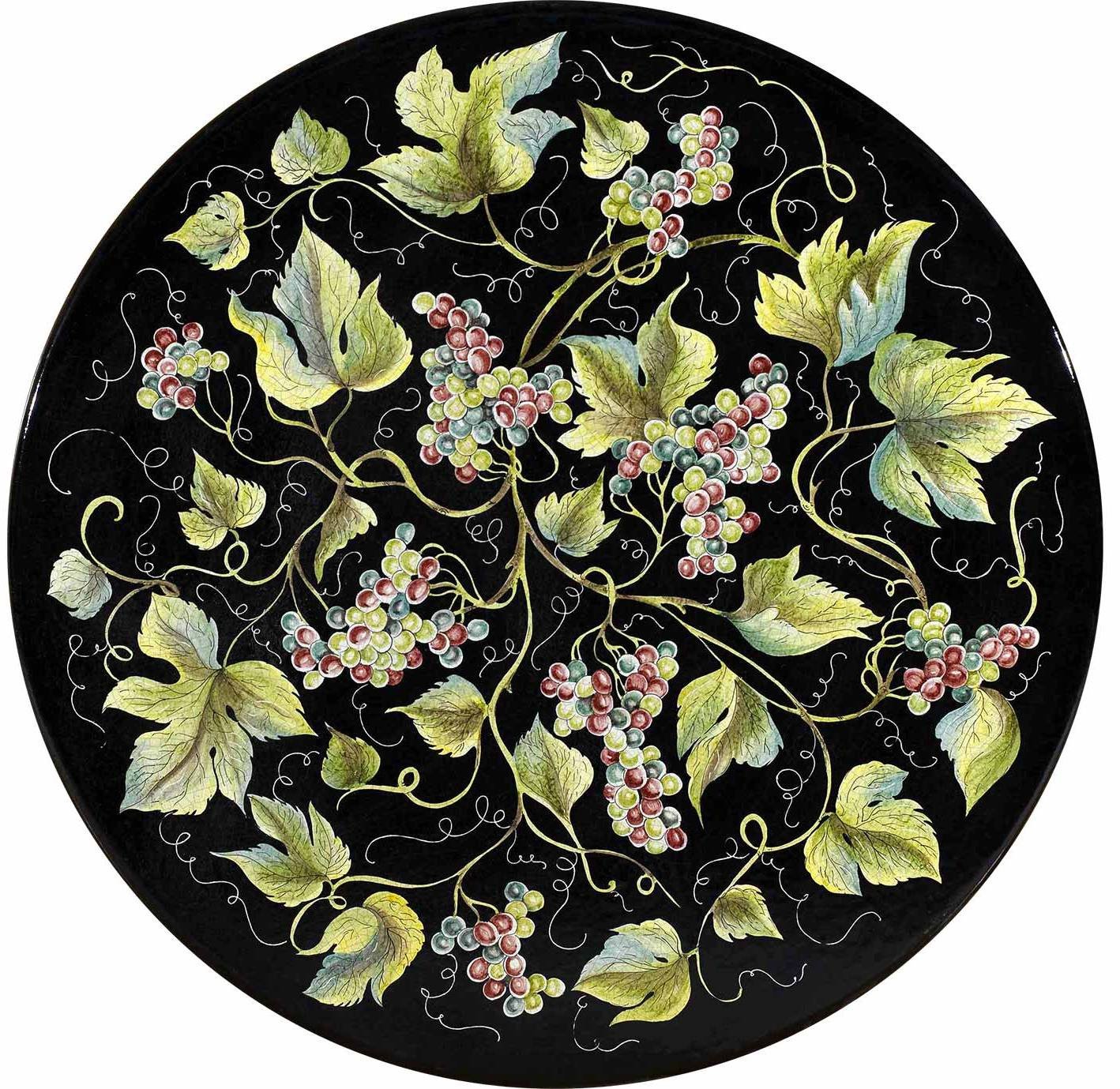 STONE ITALIAN TABLE + IRON BASE: ZURIGO Design^ - Hand Painted in Deruta, Italy. - Artistica.com