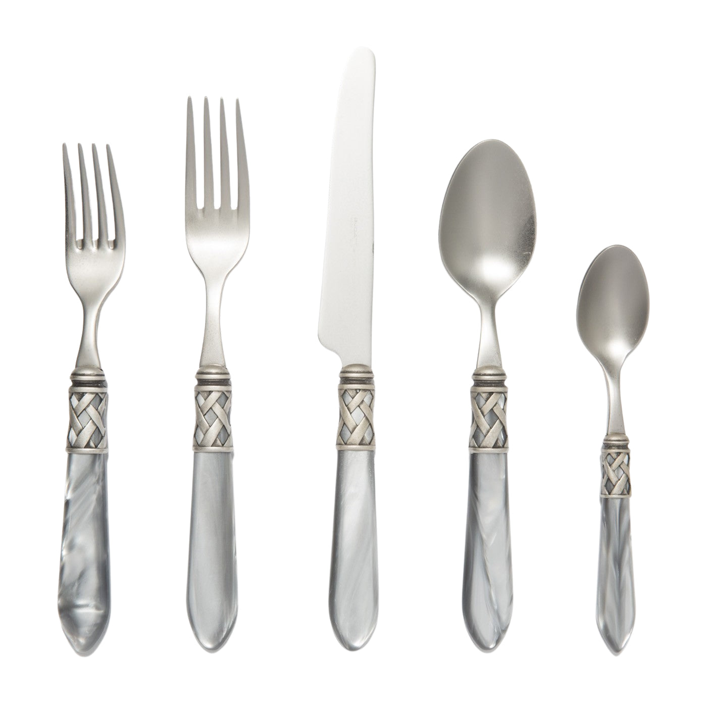 VIETRI: Aladdin Five-Piece Place Setting LIGHT GRAY - Artistica.com