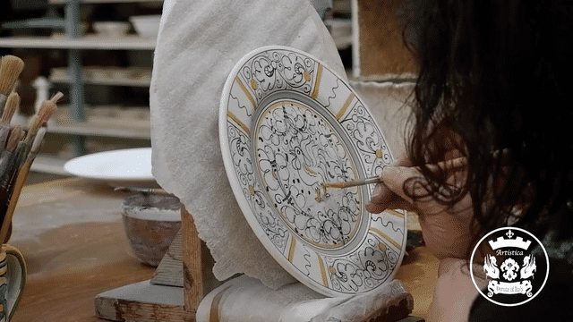 ORVIETO GREEN ROOSTER: Salad Plate - Artistica.com