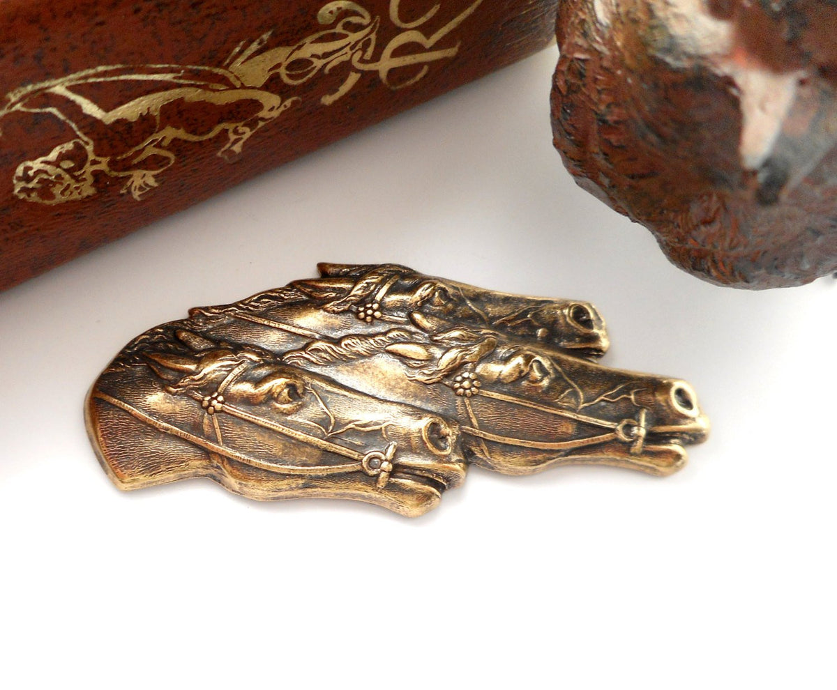 MONDIAL CANDLES: BIANCA Collection - Ceramic Square Container Candle with Ant. Brass Racing Horses Ornament - Artistica.com