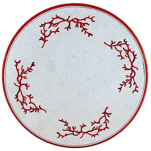 CERAMIC STONE TABLE + IRON BASE: LOS ANGELES Design - Hand Painted in Deruta, Italy. - Artistica.com