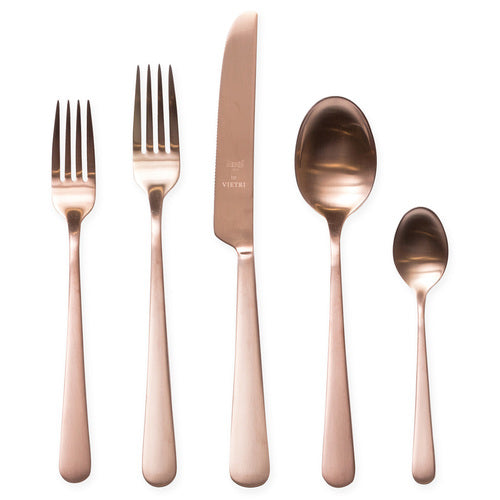 VIETRI: MODA Matte Rose Gold Five-Piece Place Setting [R] - Artistica.com