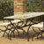 CERAMIC STONE TABLE + IRON BASE: MONTEFALCO Design - Hand Painted in Deruta, Italy. - Artistica.com