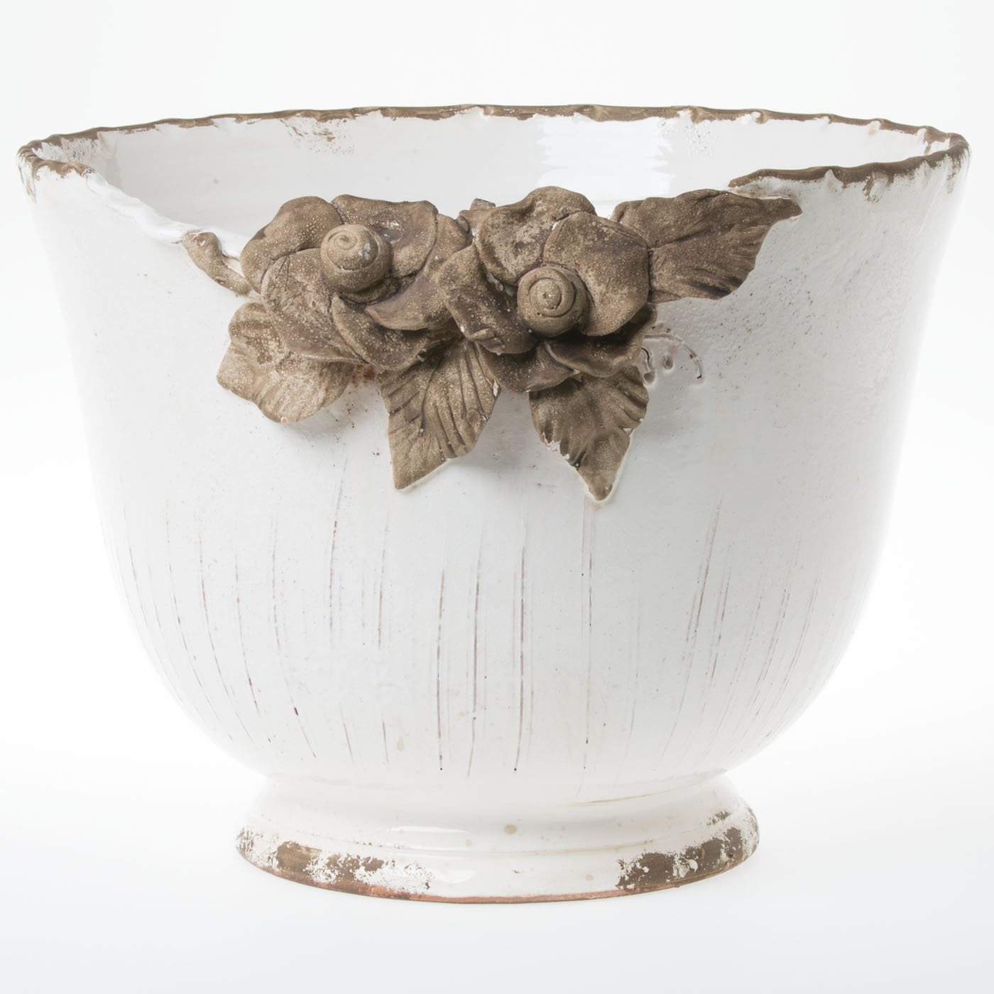 VIETRI: Rustic Garden White Planter W/Flowers - Artistica.com