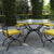CERAMIC STONE TABLE + IRON BASE: TROPEA Design - Hand Painted in Deruta, Italy. - Artistica.com